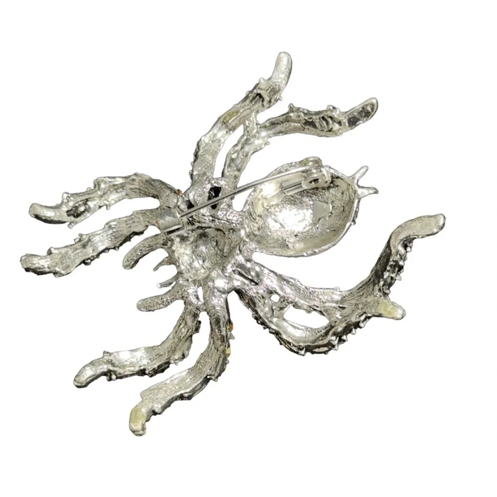Large Rhinestone Spider Brooch Gift - Picture 2 of 4